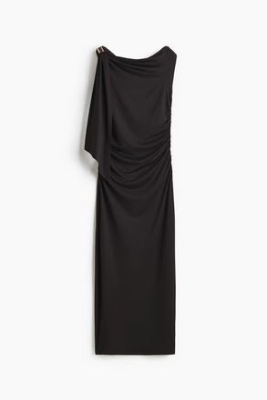H&M Draped One-shoulder Dress in Black at Nordstrom, Size Xx-Large
