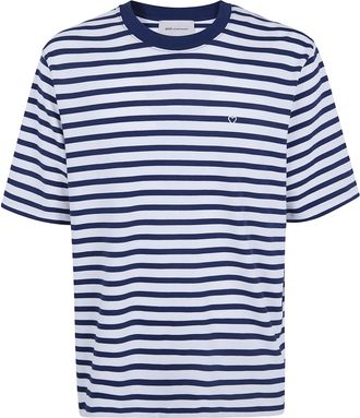 Ami Short Sleeves Boxy Fit Mariniere Teeshirt With