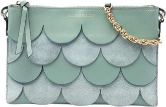 Burberry Pre-owned Crossbody Bag - Dames - Vintage Schoudertas - Groen - ONE Size - Leer - Vintage