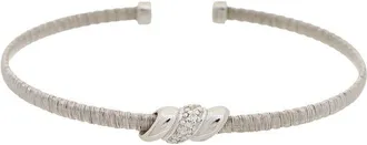 Meshmerise 18K Plated 0.06 Ct. Tw. Diamond Bangle Bracelet
