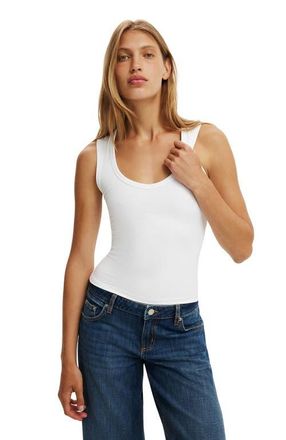 Cotton On Womens Hold Me V Neck Tank in White at Nordstrom, Size Xx-Small