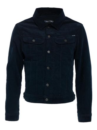 Tom Ford chest-pocket corduroy jacket - men - Cotton/Polyurethane - L - Blue