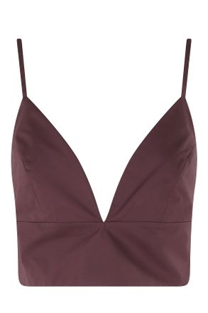 Federica Tosi Fitted Crop Top With Deep V-Neck And Subtle Straps