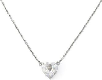 Kurt Geiger Heart Pendant Necklace in Rhodium/Crystal at Nordstrom