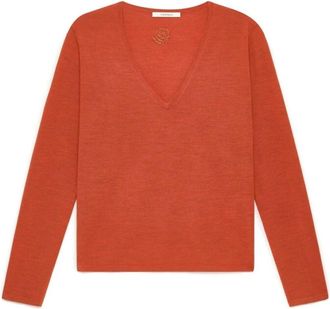 Maliparmi Colours Of The World Knit - Dames - V-hals truien - Oranje - S - Wol - Truien & Vesten