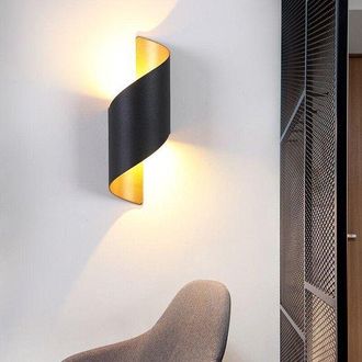 OEM Xtraworks - L&aacute;mpara De Pared Moderna - Para Uso Interior O Exterior - Led - Negro Y Bronce