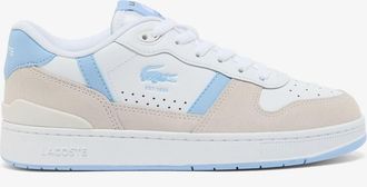 Lacoste Womens T-Clip Set Trainers in White blue Leather - Size UK 3.5