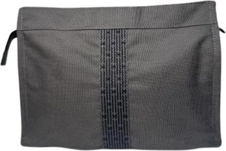 Herm&egrave;s Pre-owned Leren Clutch - Dames - Vintage Clutch - Grijs - ONE Size - Leer - Vintage