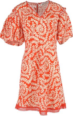 Diane Von F&uuml;rstenberg Diane Von Furstenberg Fisher Printed Mini Dress in Orange Viscose