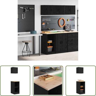 vidaXL vidaXL Armadi per garage - Armadi da Garage 2 pz Neri in Legno Multistrato