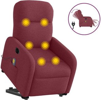 vidaXL Vidaxl - Sill&oacute;n De Masaje El&eacute;ctrico Reclinable Elevable Tela Rojo Tinto