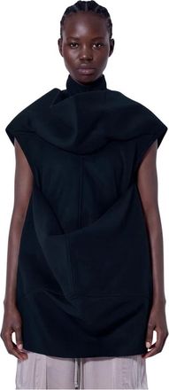 Rick Owens Pelican Tunic Top - Dames - Tunieken - Zwart - M - Wol - Overhemden