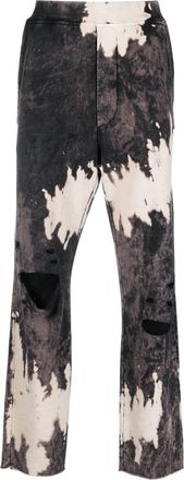 Dsquared2 distressed-effect logo track pants - men - Cotton/Cotton/Elastane - S - Grey