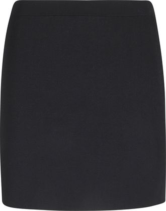Alexander Wang Black Logo Side-Slit Rayon Mini Skirt