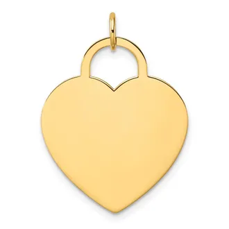 Diamond2Deal 14k Yellow Gold Polished Heart Shaped Disc Pendant