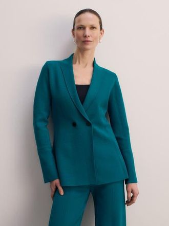 The Fold Somerton Sculpt Knit Blazer in Blue at Nordstrom, Size 10