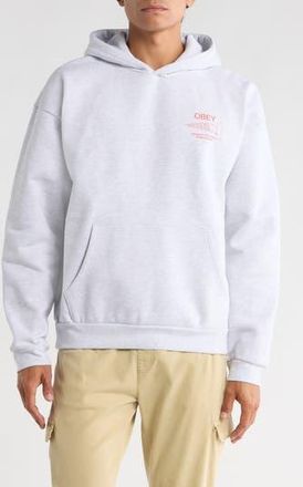 Obey Things Happen Extra Heavyweight Hoodie in Ash Grey at Nordstrom Rack, Size Medium