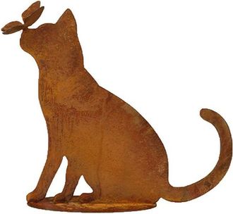 Jelmoli-Shop Dekofigur »Ambiance Katze mit Schmetterling auf Nase auf Platte«
