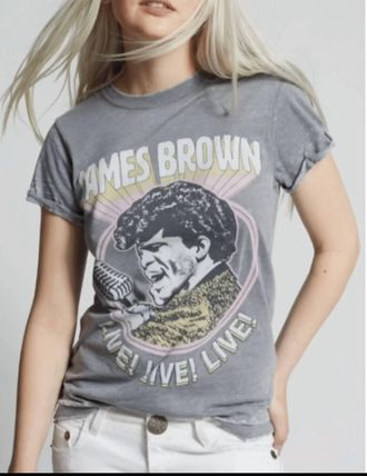 Recycled Karma James Brown Aint It Funky Burnout Tee In Steel Grey