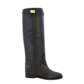 Via Roma 15 Botas con Candado Dorado - Shoes - Mujer - Negro - 38 1/2 EU