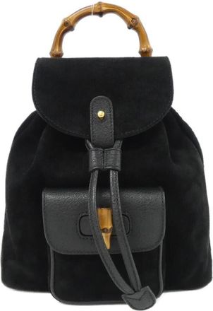Gucci Black Suede Backpack (Pre-Owned)