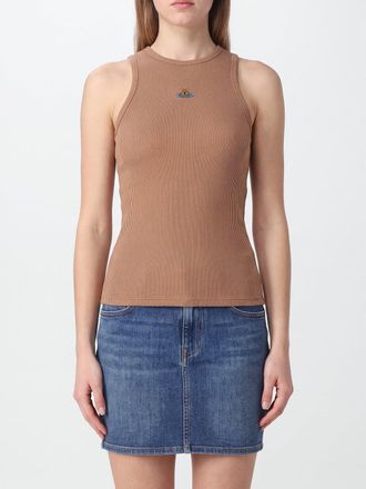 Vivienne Westwood Slim Fit Cotton Tank Top with Embroidered Orb Logo