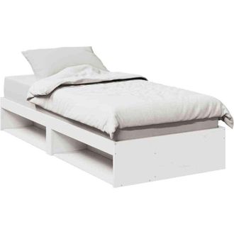 vidaXL Vidaxl - Sof&aacute; Cama Sin Colch&oacute;n Madera Maciza De Pino Blanco 90x200 Cm