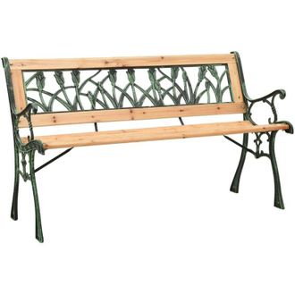 vidaXL Vidaxl - Panchina da Giardino 122 cm in Ghisa e Legno Massello di Abete