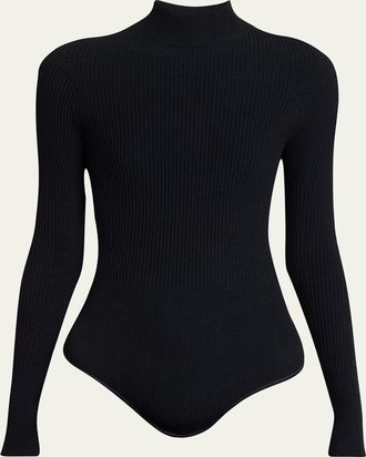 Alaia Mock-Neck Long Sleeve Bodysuit