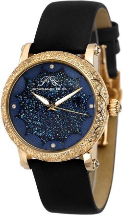 Porsamo Bleu Porsamo Bleu Genevieve Topaz & Crystal Watch, 38mm in Black-Gold-Blue at Nordstrom Rack