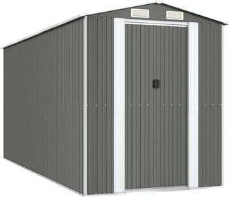 vidaXL Vidaxl - Cobertizo De Jard&iacute;n Acero Galvanizado Gris Claro 192x440x223 Cm