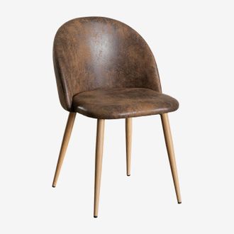Sklum Sklum - Silla De Comedor Tapizada En Polipiel Kana Caf&eacute; Vintage