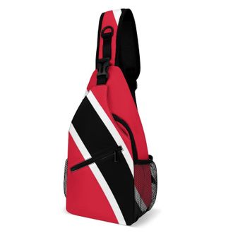 Generic Trinidad Flag Unisex Shoulder Bags Casual Crossbody Chest Bag Sling Backpack for Hiking Cycling Travel