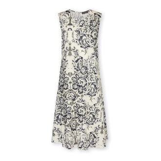 Elena Miro Jurk met Print - Dames - Korte kleedjes - Zwart - 4XL - Katoen - Kleedjes
