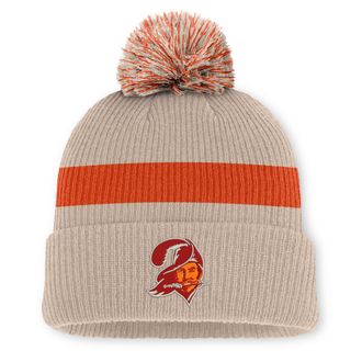 Nike Tampa Bay Buccaneers Rewind Peak Nike Mens NFL Cuffed Pom Beanie in Brown | NF160J8L9YV-M17