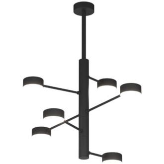 Top-Light Lampadario moderno top light octopus 1227 6 gx53 led orientabile metallo, finitura metallo nero