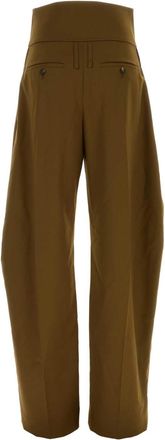 Ferragamo Womens Wool Blend Trousers Brown Cashmere