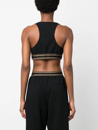Brunello Cucinelli Striped-Band Tank Top - Black
