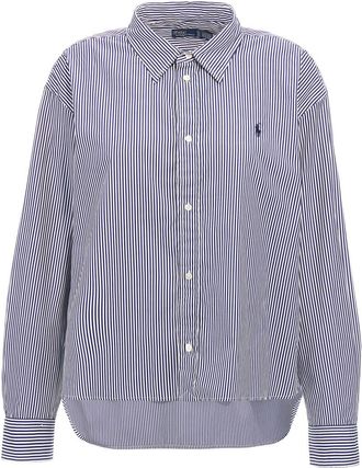 Ralph Lauren Blue Striped And Logo Shirt