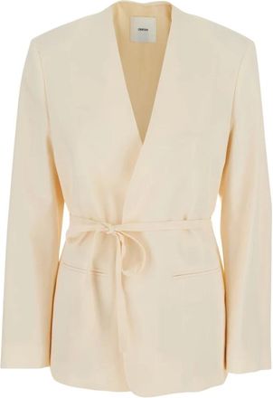 Mauro Grifoni Front Zip Jacket - Dames - Blazers - Wit - S - Jassen