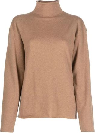 Jil Sander Elegant Beige Cashmere Sweater - Dames - Cashmere truien - Bruin - S - Kasjmier - Truien & Vesten