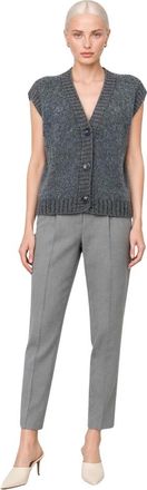 Kocca Truien & Vesten, Dames, Grijs, M, Wol, Mouchet&eacute; Cardigan Zonder Mouwen