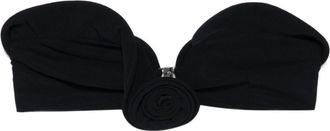 Magda Butrym Rose-Embellished Bandeau Bikini Top - Womens - Polyamide/Elastane