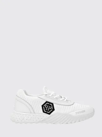 Philipp Plein Sneakers basse Hexagon Runner in pelle e maglia con monogram