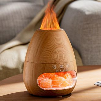 OEM Difusor El&eacute;ctrico De Aceites Esenciales, Difusor Ultras&oacute;nico De Aromaterapia Con Luz, Efecto Llama Y Apagado Autom&aacute;tico Para Oficina, Sal&oacute;n Y Yoga - M