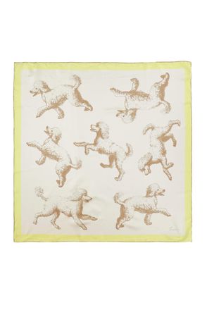 Jacquemus Multicolor Poodle Print Silk Square Scarf