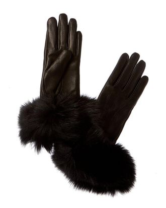 Sofiacashmere sofiacashmere Cashmere-Lined Leather Gloves