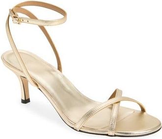 BOSS Cristas Ankle Strap Sandal in Gold at Nordstrom, Size 10