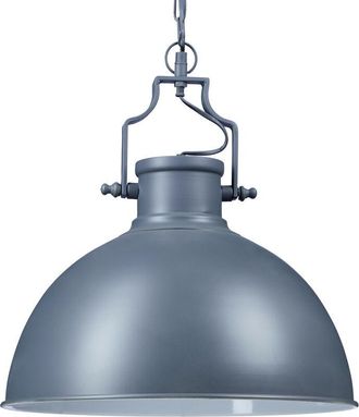 Relaxdays Lampada a sospensione design industrial look shabby, per sala da pranzo, led E27, lampadario ø 40,5 cm, grigio - Relaxdays