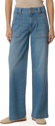 Kut from the Kloth Jodi High Waist Wide Leg Utility Jeans in Draft W/Medium at Nordstrom, Size 16